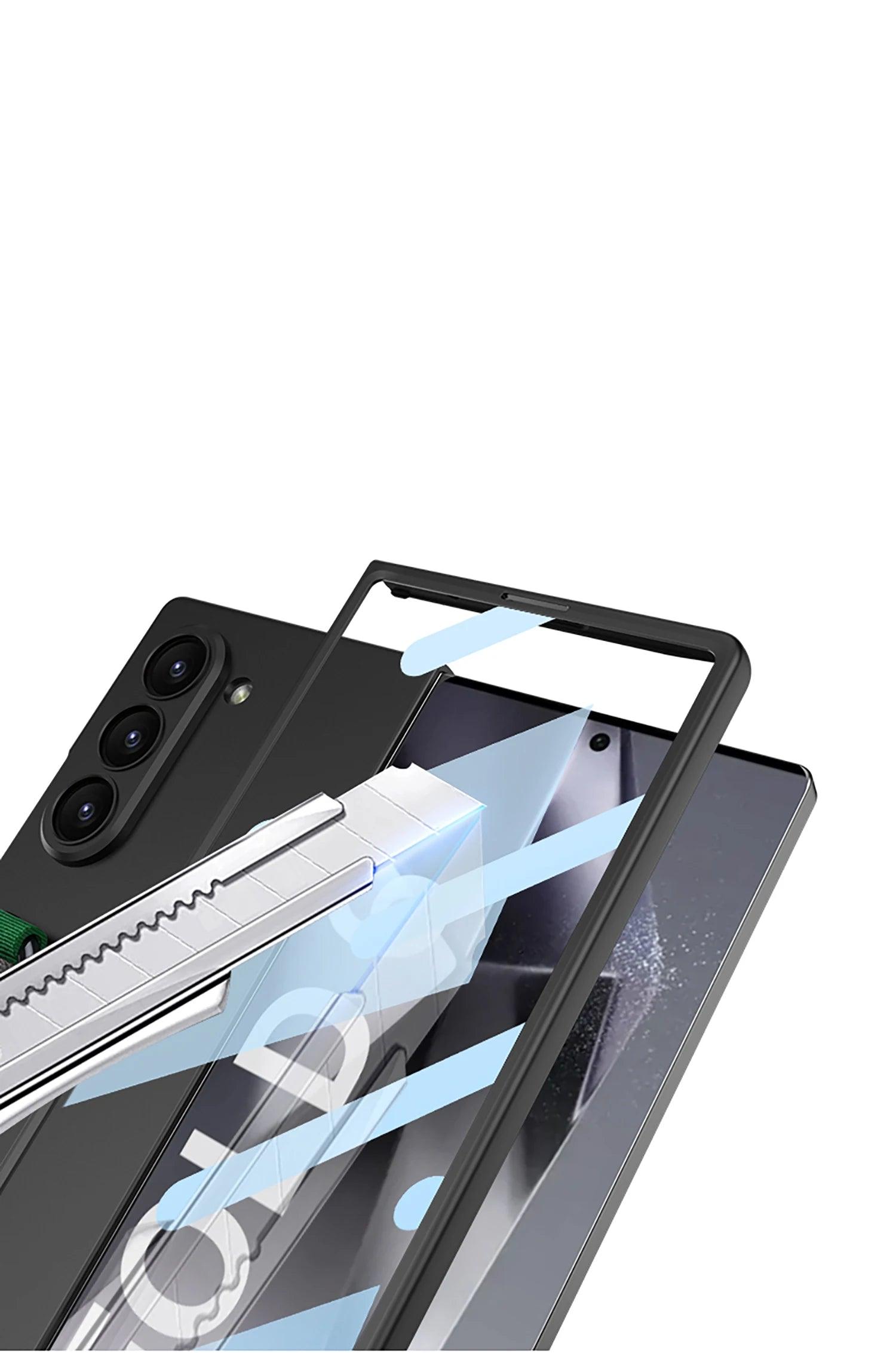 Shockproof Ring Holder Case for Samsung Galaxy Z Fold 6 - Protective Phone Cover with Kickstand for Hands-Free Viewing - Perfect for Work, Travel, and Everyday Use