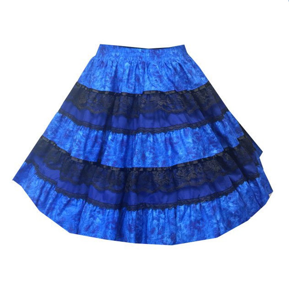 Spanish Flamenco Dance Skirt for Women - Elegant Western Square Dance Skirt with Ruffle Details | Perfect for Flamenco Performances, Western Dance, and Themed Costume Parties