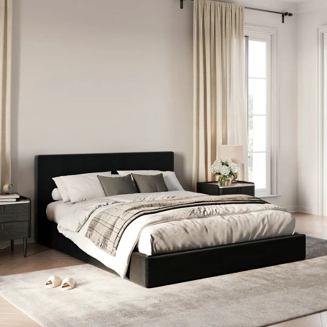 Elegant Onyx Classic Headboard for Bedroom - Queen Size Upholstered Bed Headboard with Nailhead Trim - Perfect for Master Bedroom, Guest Room & Home Decor