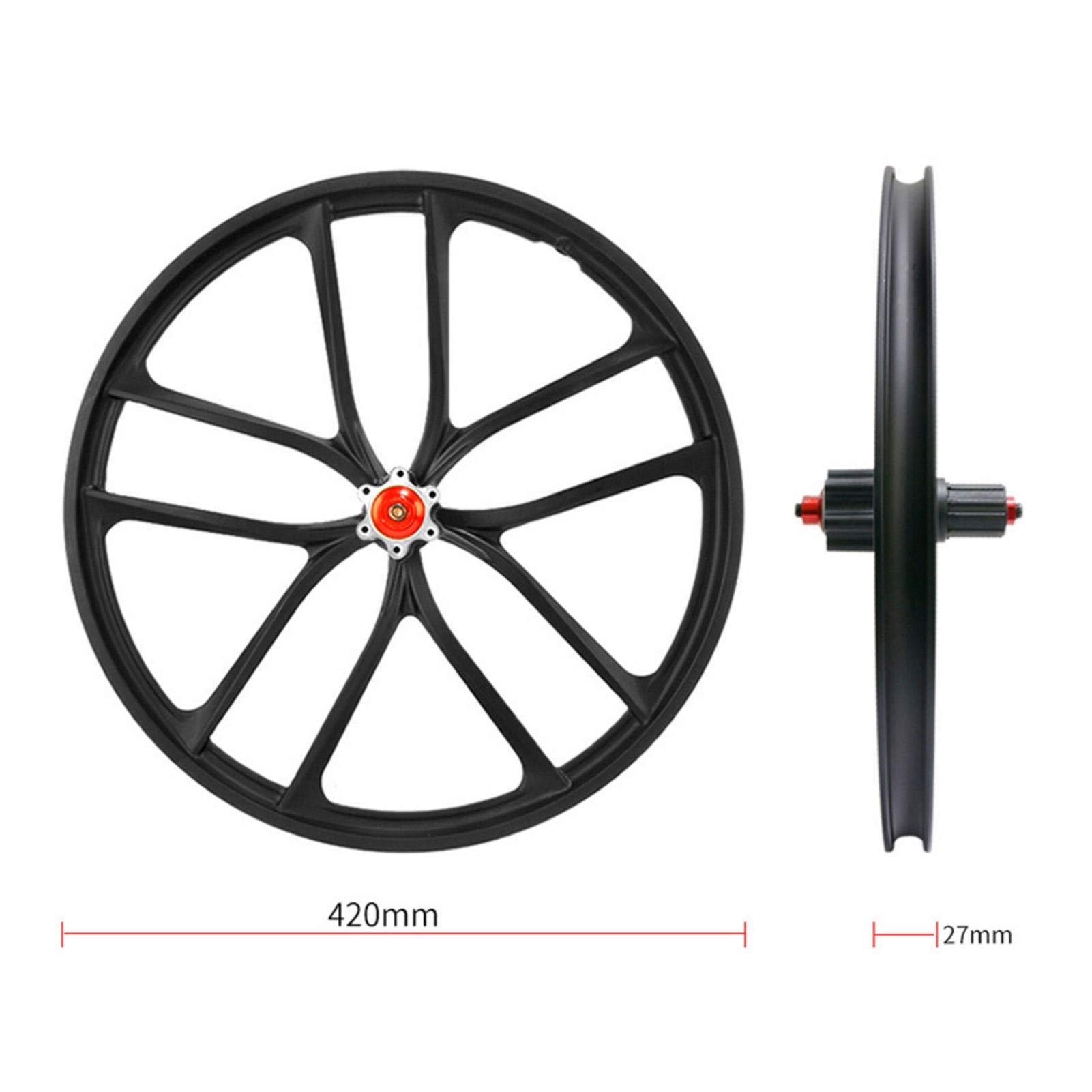 20 Inch Mountain Bike Wheelset - Lightweight Magnesium Alloy Rims with Quick Release & Disc Brake Compatible - Perfect for Trail Riding, Commuting and Off-Road Cycling