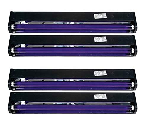 4 Pack American DJ BLACK-24BLB 24-Inch UV Black Pro Blacklight Fixtures - Perfect for Dorm Parties, Nightclubs, Halloween Decor & Glow-in-the-Dark Events