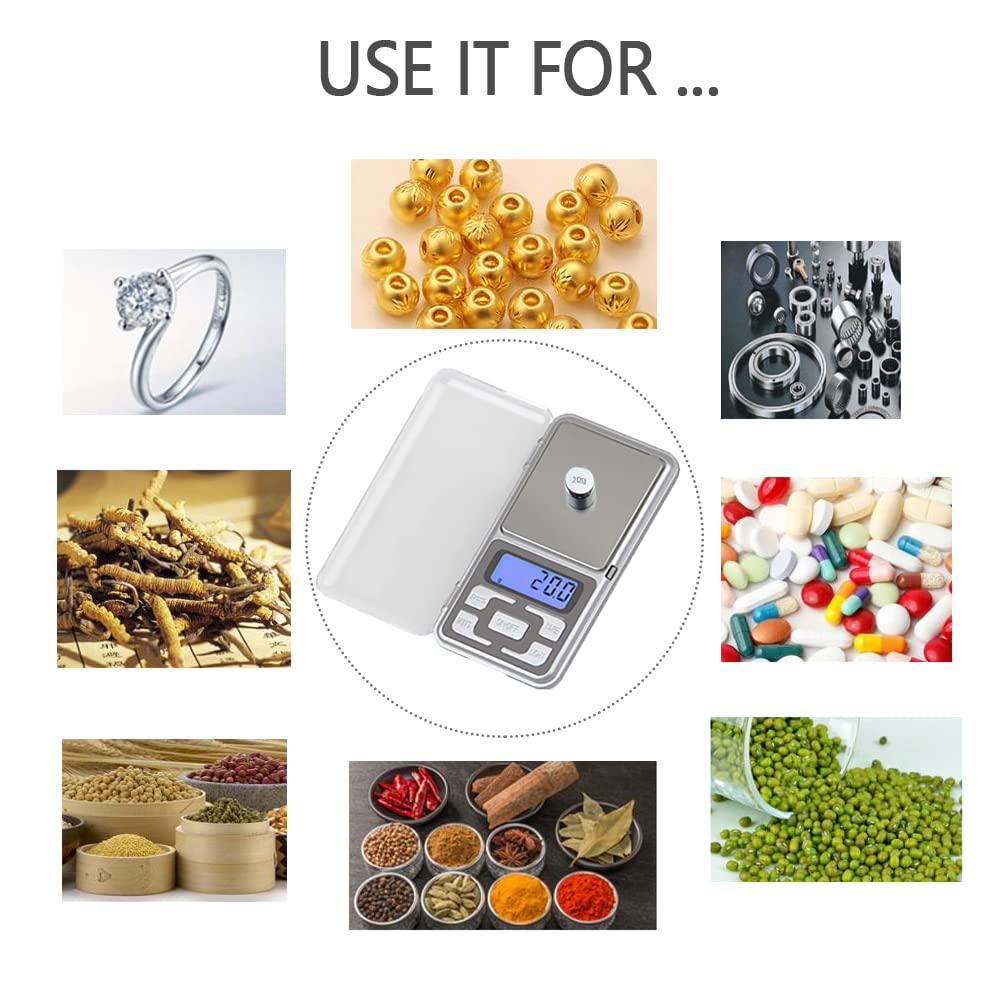 High Precision Digital Pocket Scale 500g x 0.01g - Mini Electronic Gram Scale for Reloading, Food, Jewelry & Kitchen Use with Hard Keys | Portable Weighing Solution for Cooking, Baking, Ammo & Gemstones