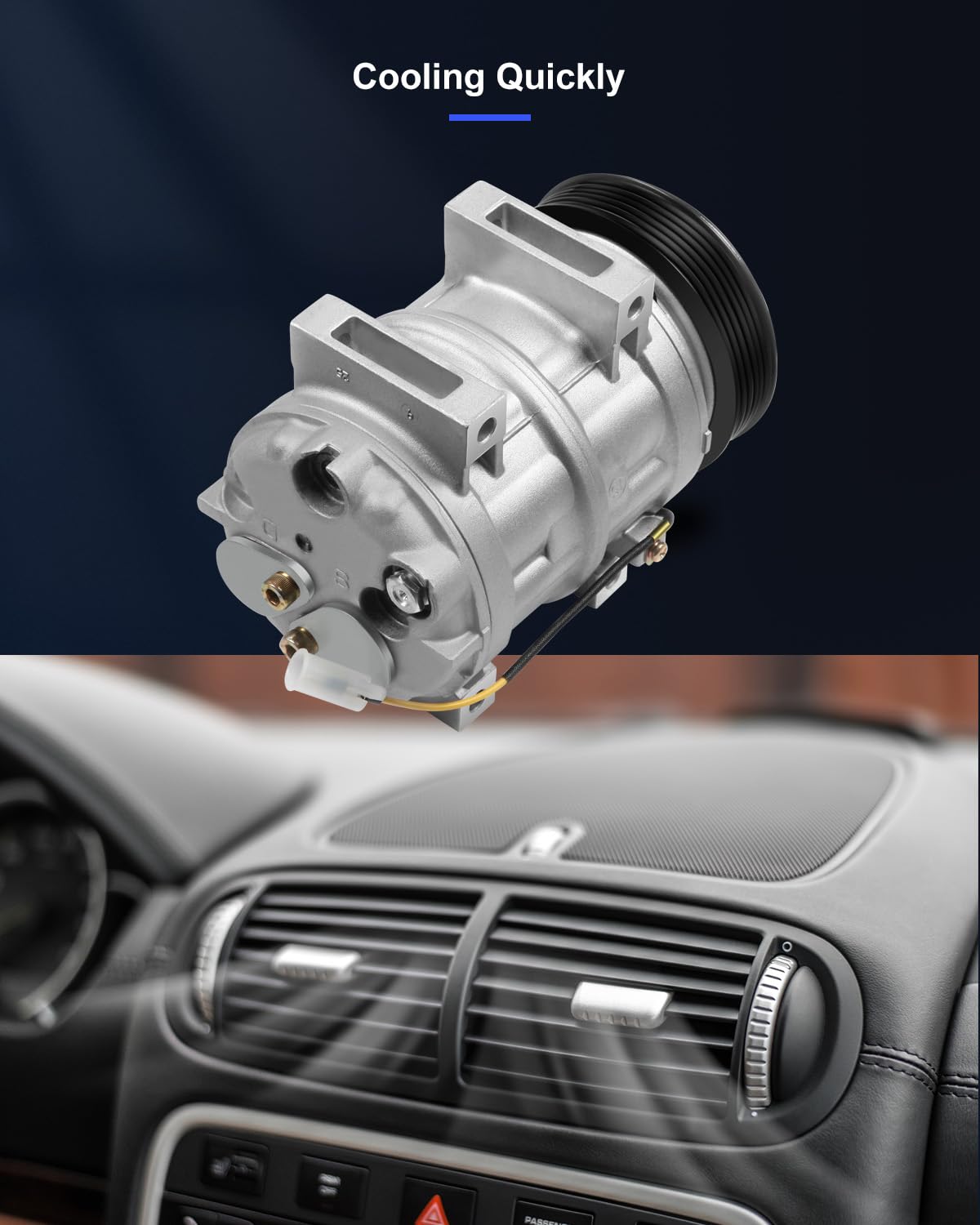 ECCPP Air Conditioning Compressor for Volvo C70 1999-2004 & S40 2000-2004 - Replacement A/C Compressor for Cool Driving Comfort