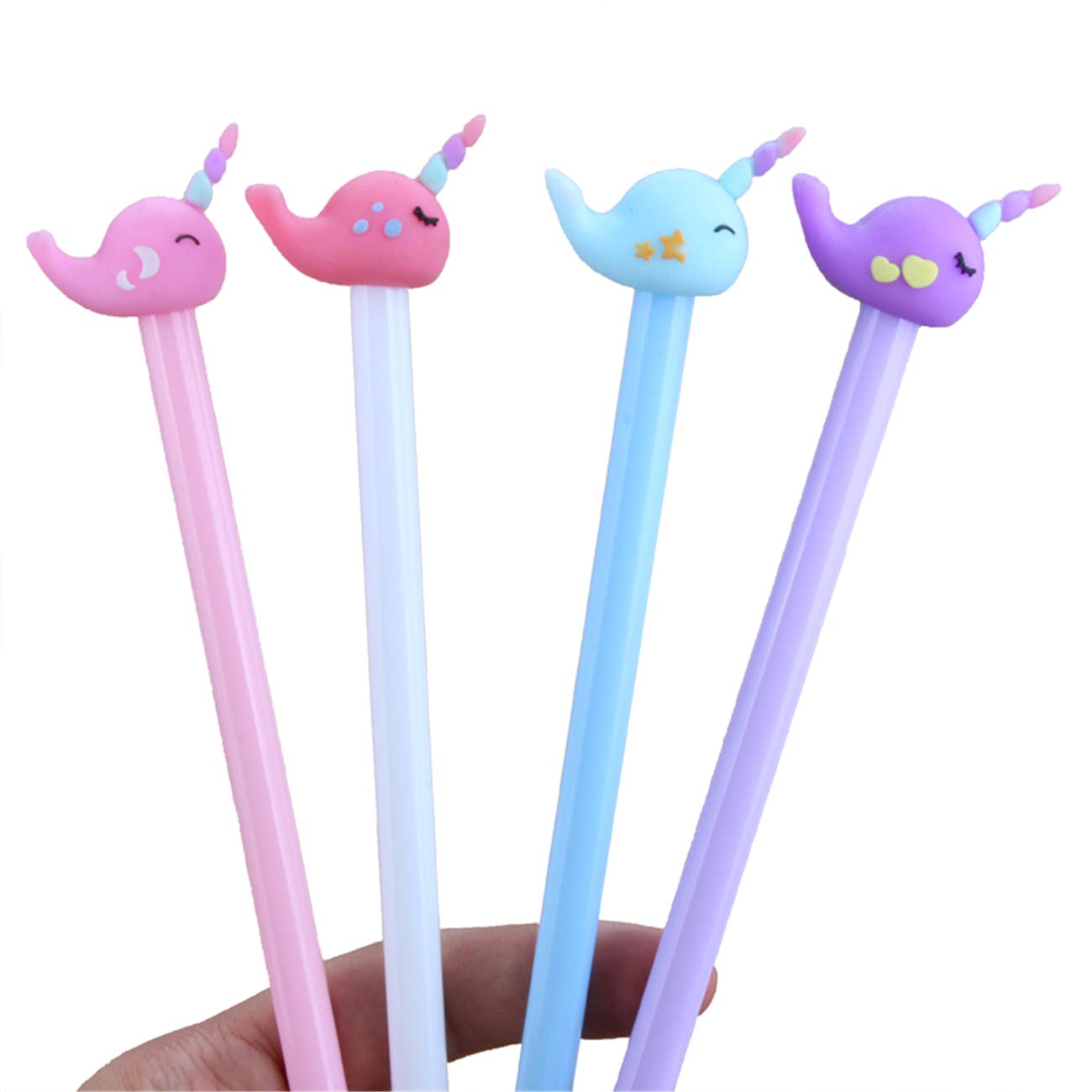 Unicorn & Whale Shaped Rollerball Pens - 6 Pack Gel Ink Ballpoint Pens for Smooth Writing - Perfect for School, Office, Business & Gift Giving - Fun Stationery for Kids & Adults