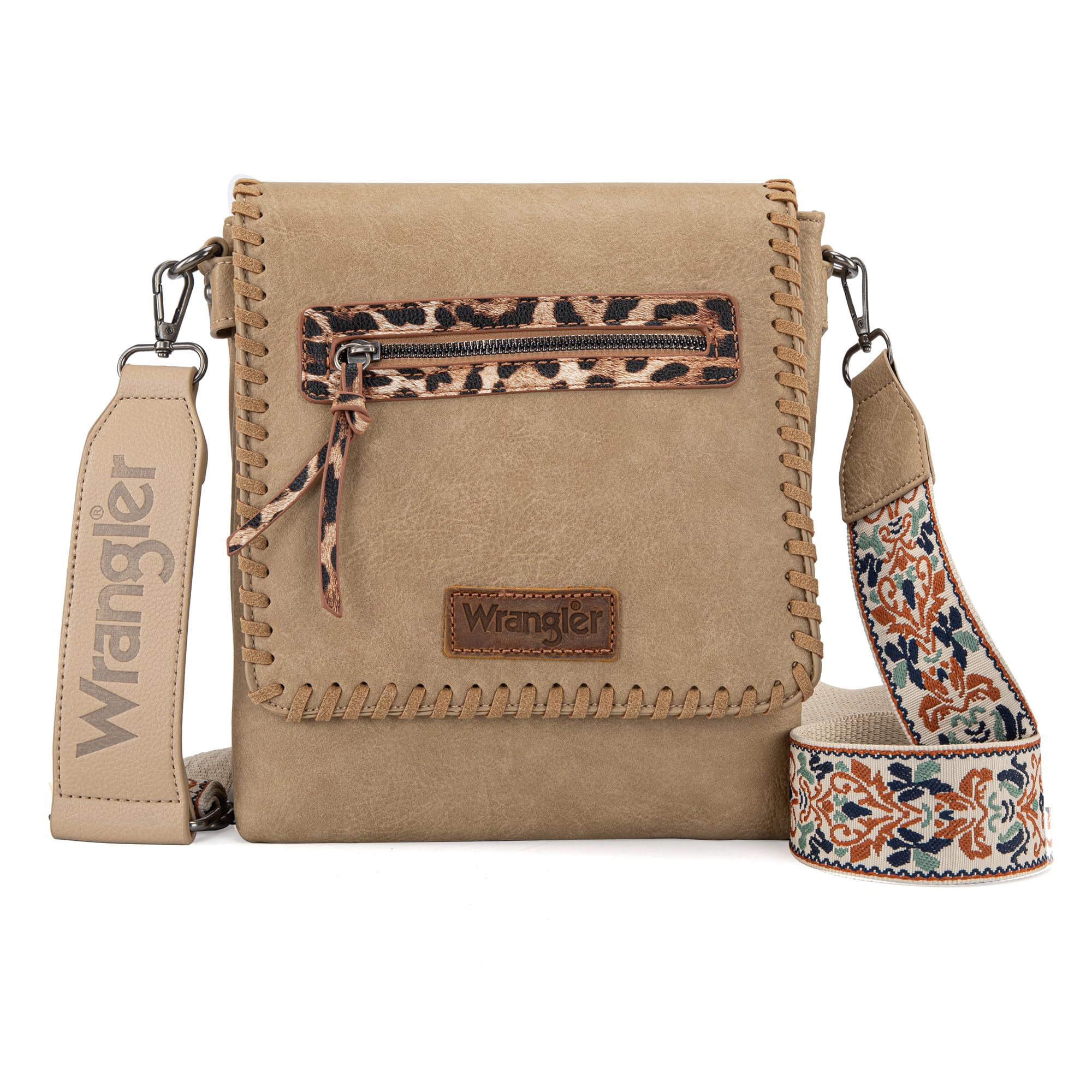 Vintage Woven Crossbody Bag for Women - Wrangler Leather Shoulder Purse - Perfect for Travel, Shopping & Everyday Use