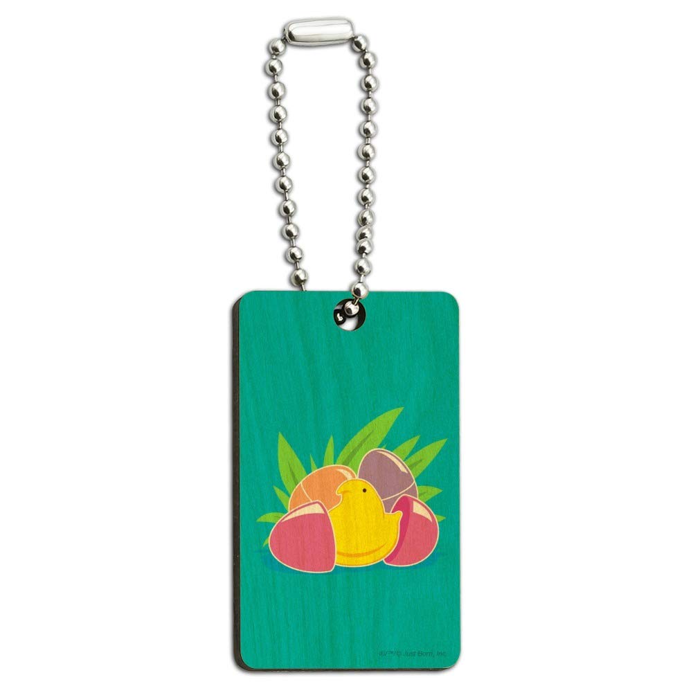 Peeps Hatching from Easter Egg Wooden Keychain - Cute Bunny Key Ring for Easter Gifts, Home Decor & Party Favors - Perfect for Easter Celebrations, Spring Decorations and Keychain Collections