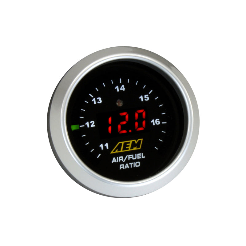 AEM Digital Wideband UEGO Air Fuel Ratio Gauge Kit - No Sensor Included | High Performance O2 Monitor for Racing, Tuning & Diagnostics