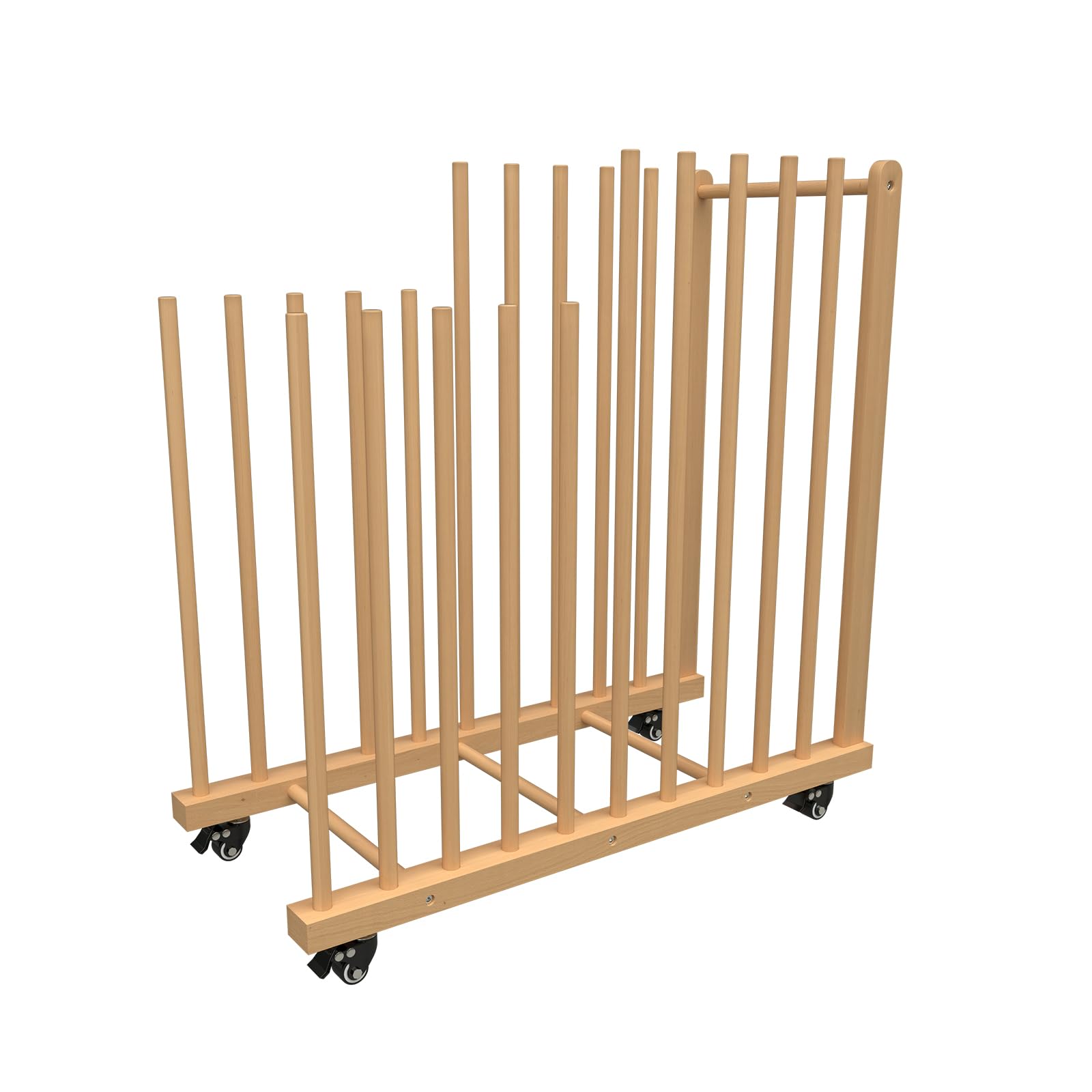 Wooden Art Storage Rack with Handles & Caster Wheels - Canvas Drying Stand for Art Studios, Drawing Boards, Printed Materials & Gallery Artwork Display - Perfect for Artists, Painters & Creative Workspaces