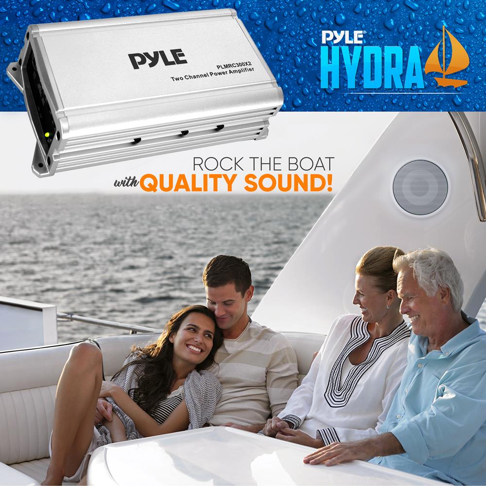 2 Channel Weatherproof Audio Amplifier - 200W Power for Outdoor & Indoor Use - Perfect for Patio, Garage, and Home Theater Systems
