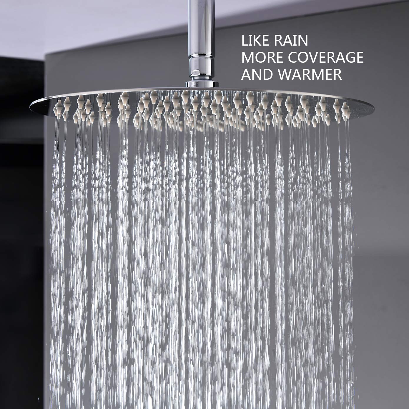 Premium Chrome Ceiling Shower System - 12 Inch Rainfall Shower Head with Handheld Sprayer - All Metal Brass Faucet Set for Luxurious Bathroom Upgrade - Perfect for Spa-Like Experience in Master Bath & Guest Suites