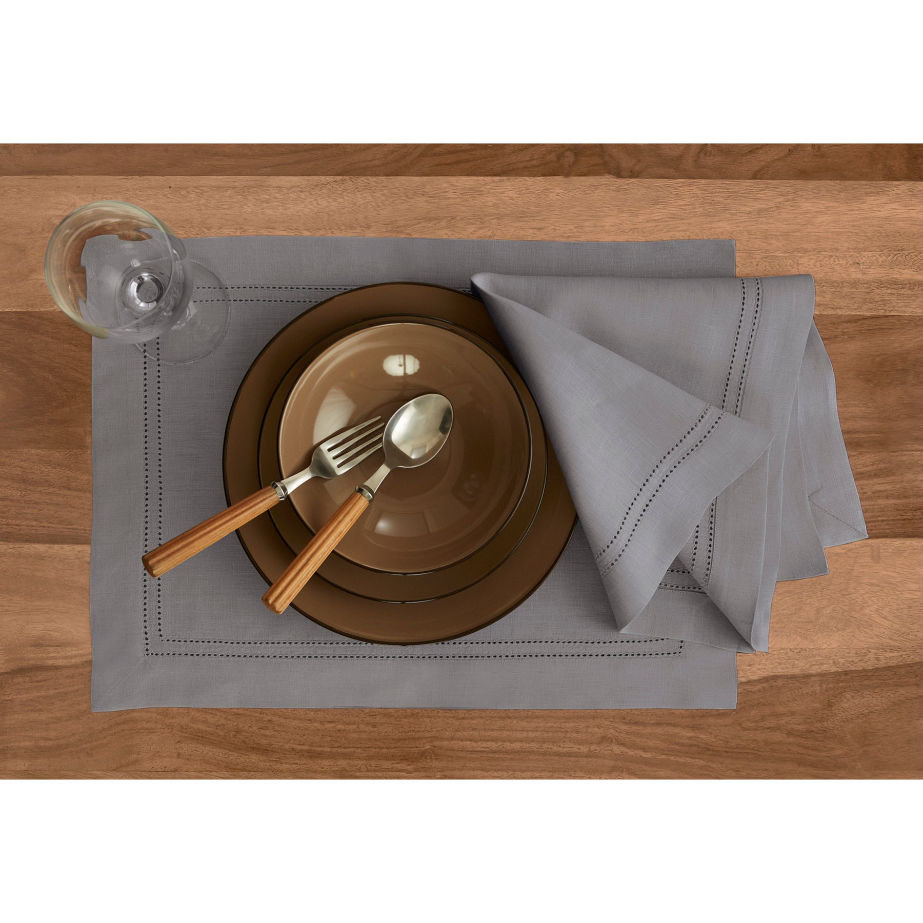Premium Linen Double Hemstitch Placemats Set of 4 - Elegant Table Decor for Dining, Parties & Home Styling - Washable & Durable Place Settings for Everyday Use