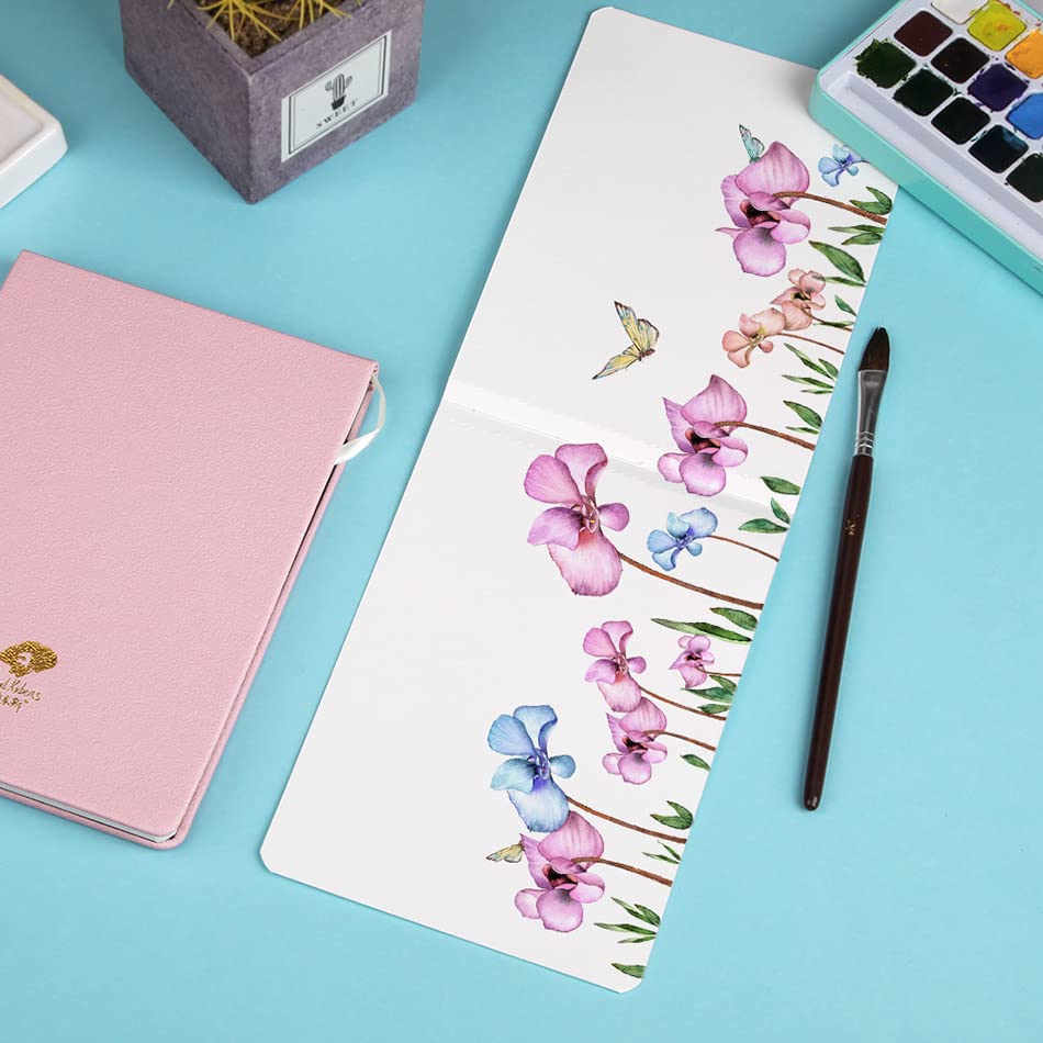 Paul Rubens Professional Watercolor Paint Set - 48 Vibrant Artist Grade Colors, Solid Cakes with Palette & 100% Cotton Hot Press Watercolor Journal - Perfect for Painting, Sketching, and Art Projects
