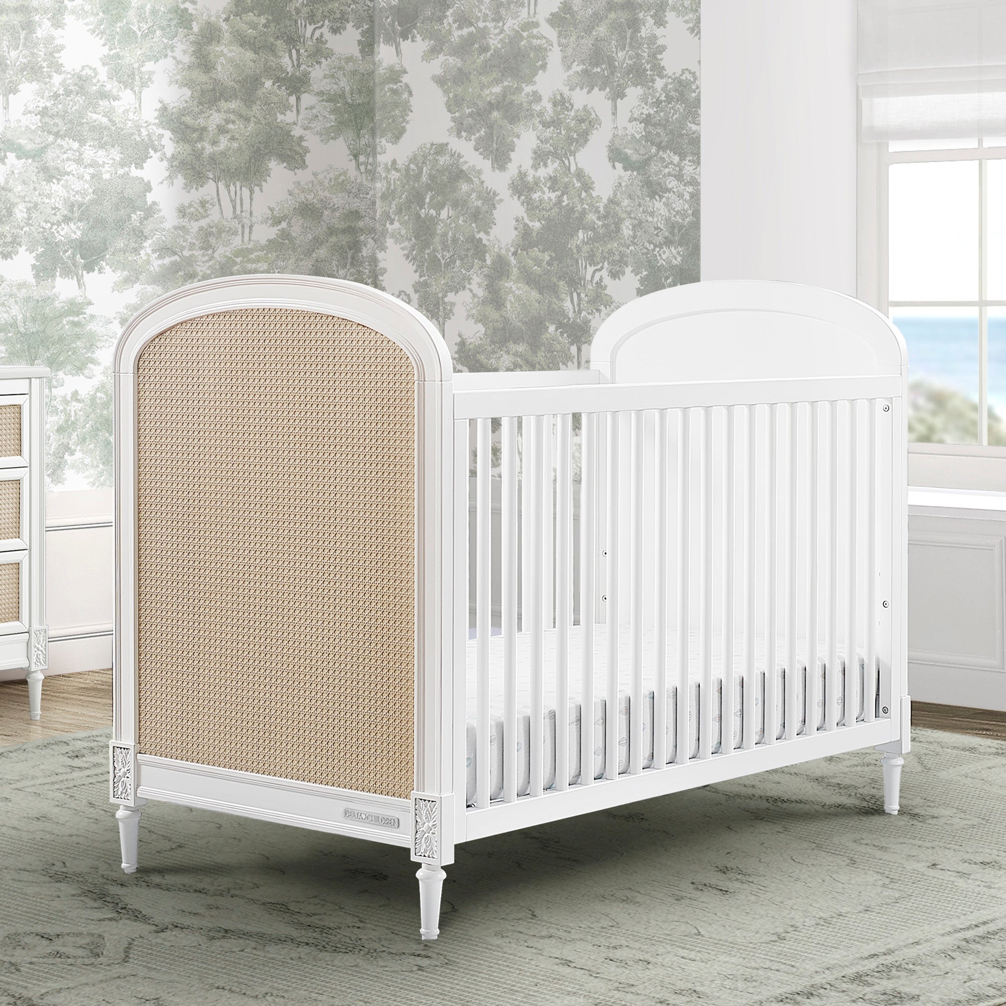 Madeline 4-in-1 Convertible Baby Crib - White Nursery Furniture for Newborn to Toddler Bed | Perfect for Modern Nursery, Bedroom & Daycare