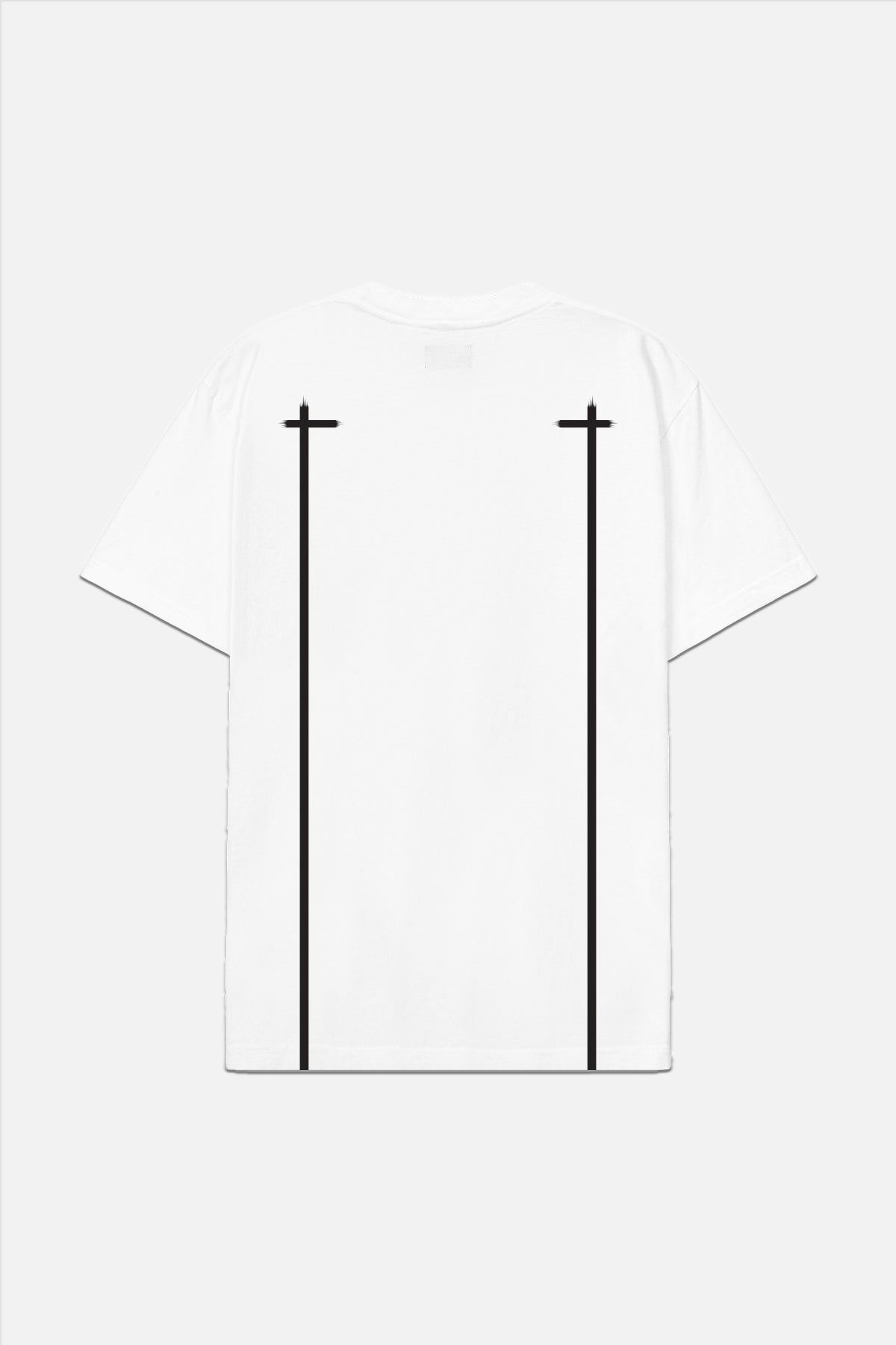LIAM TEE - White & Black Double Cross Graphic T-Shirt for Men | Trendy Streetwear Fashion | Perfect for Casual Outings and Everyday Wear