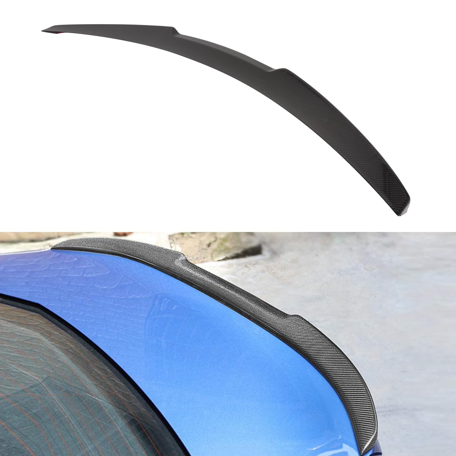 Glossy Black Carbon Fiber Rear Spoiler Wing for 2014-2016 BMW 520i - Stylish Trunk Spoiler Accessory | Enhances Aerodynamics & Sporty Look for Your BMW Sedan