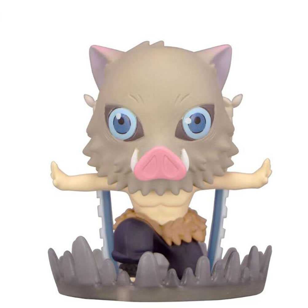 WENCY Demon Slayer Anime Figure - Q Version Hashibira Inosuke Collectible Doll, Cute Desk Decor for Anime Fans | Perfect Gift for Cosplay Enthusiasts & Home Office Display