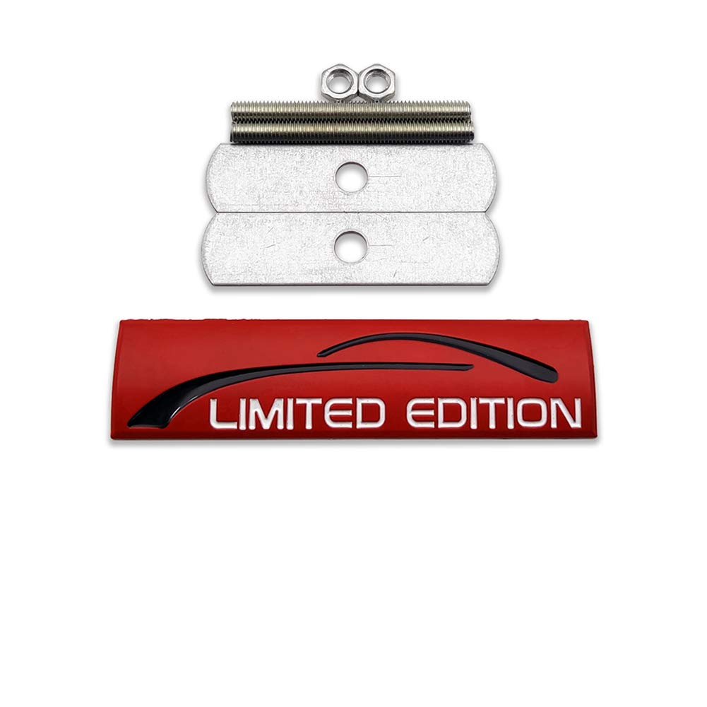 Premium 3D Chrome Metal Car Front Grille Emblem - Limited Edition Auto Badge with Logo (Red) | Enhance Your Vehicle's Style for Sports Cars, Trucks & SUVs