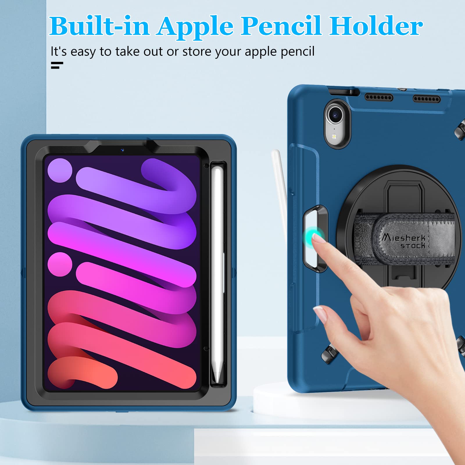 Military Grade Shockproof iPad Mini 7 Case (2024) - Heavy Duty Protective Cover for iPad Mini 7th/6th Gen 8.3
