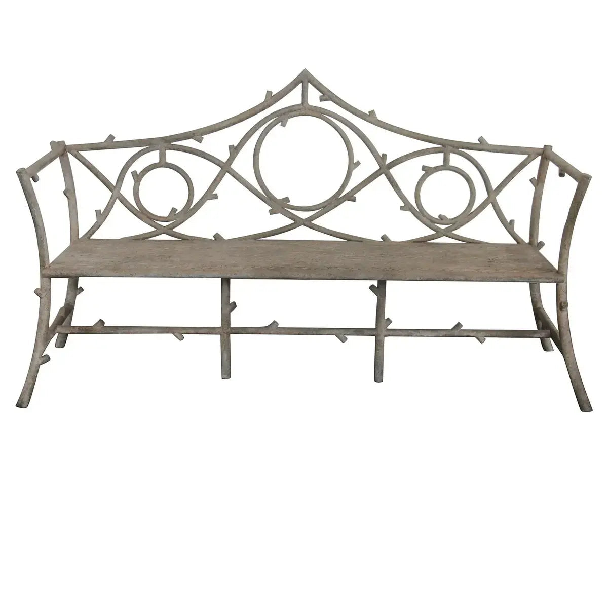 Rustic Faux Bois Garden Bench - Weather-Resistant Outdoor Wooden Bench for Patio, Backyard & Garden Decor - Perfect for Relaxing & Enhancing Outdoor Spaces