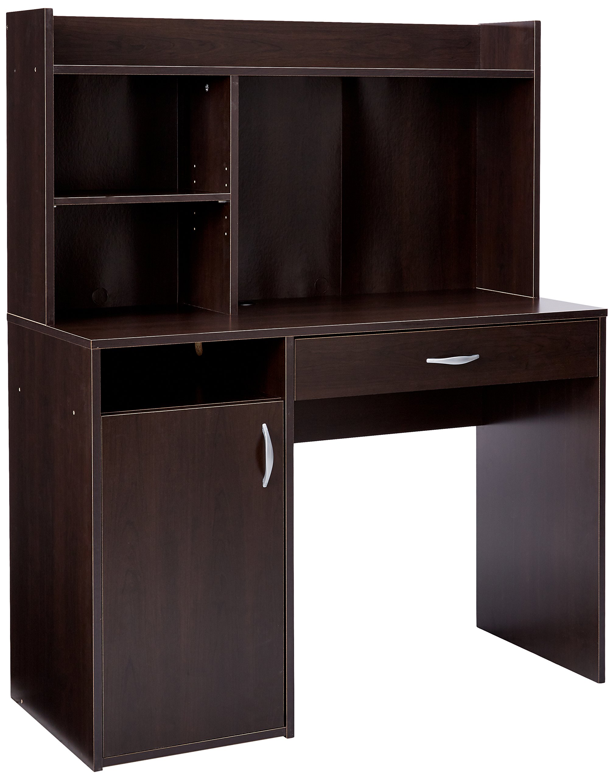 Sauder Beginnings Desk with Hutch - Cinnamon Cherry Finish - Home Office Furniture for Study, Work & Storage | Perfect for Small Spaces & Dorm Rooms
