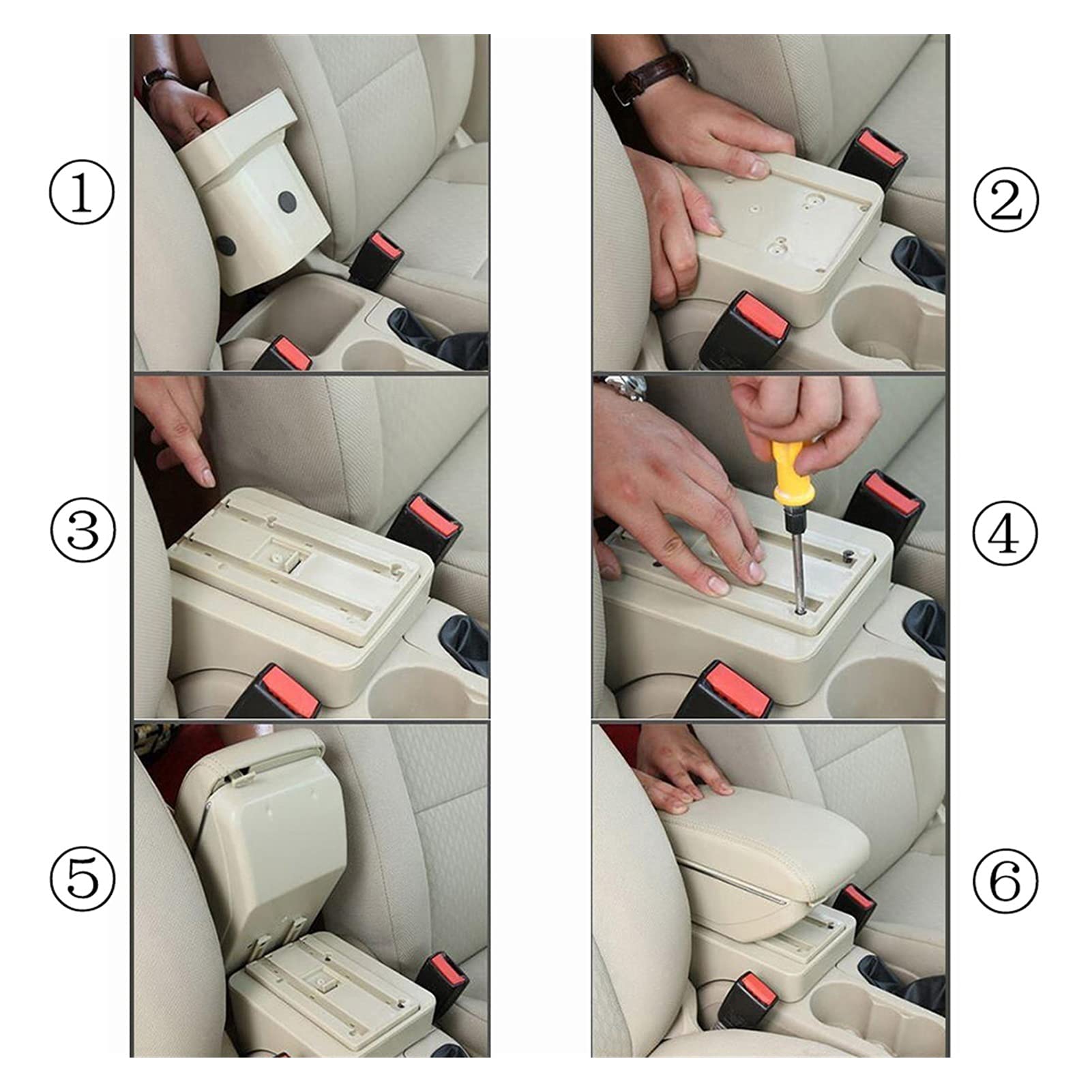 Nissan Versa & Almera 2020-2021 Center Console Armrest Storage Box - PU Leather Organizer with USB Port & Ashtray - Perfect for Car Accessories, Road Trips & Daily Commute