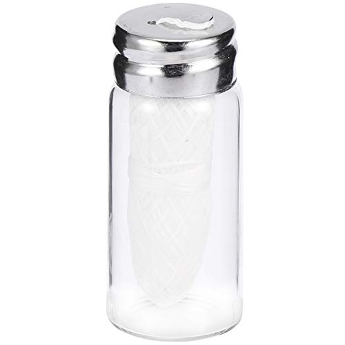 Milisten Dental Floss Refills - 1000 Yards White Floss on Glass Jar Core | Perfect for Travel, Home & Office Oral Care Routine