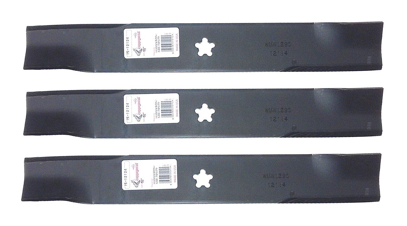 Husqvarna Lawn Mower Blades 12124 - 3 Pack for Smooth Cutting