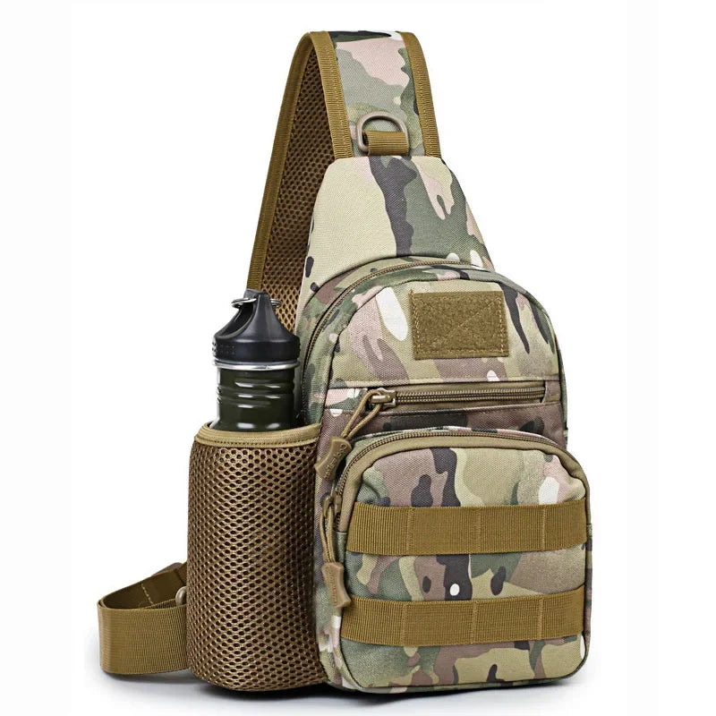 Portable Hiking & Travel Sling Shoulder Bag - MOLLE Chest Pack for Men - Outdoor Sports Bottle Pouch - Camping Hunting Fishing Backpack - Perfect for Hiking, Travel & Outdoor Adventures