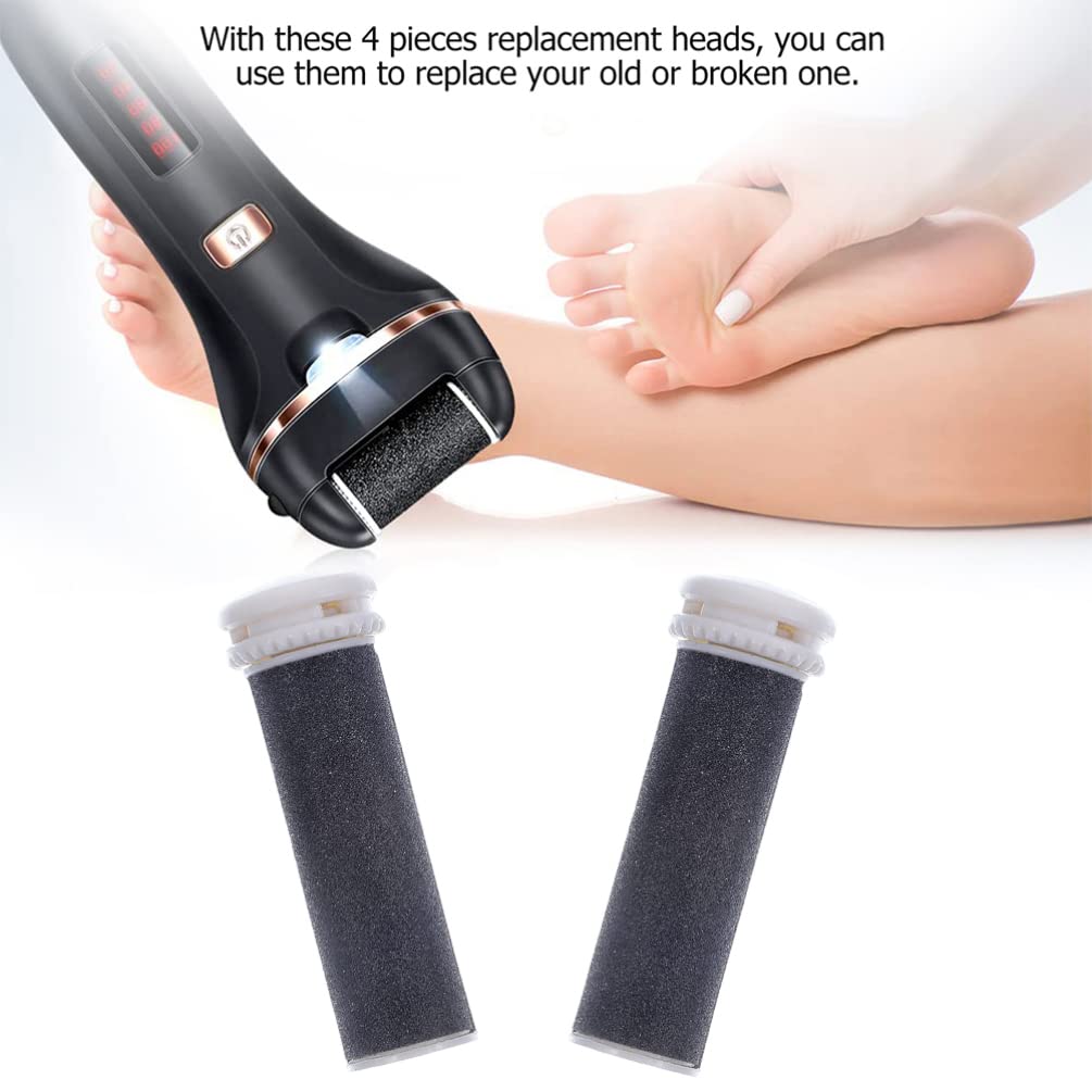 FOMIYES 2-Pack Electric Pedicure Replacement Roller Heads - Foot File Roller & Sander for Callus Removal - ABS Foot Scrubber Attachments for Electric Callus Remover - Perfect for Home Pedicure & Foot Care