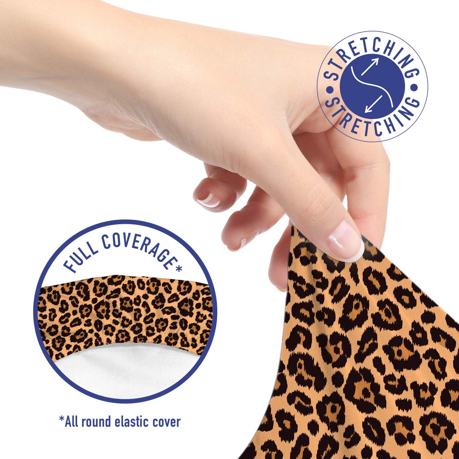 Ambesonne Peach Orange Leopard Print Office Chair Slipcover - Washable Stretch Fabric Cover with Exotic Animal Pattern - Standard Size for Home & Office Use - Perfect for Modern Workspace Decor
