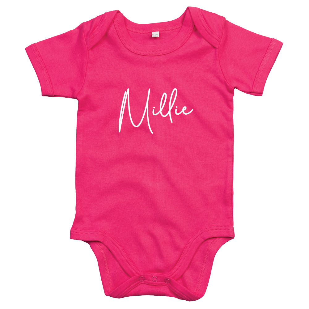 Personalized Baby Vest with Classic Script Name - Custom Infant Bodysuit for Newborns & Toddlers - Perfect for Photo Shoots, Gifts & Everyday Wear
