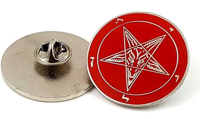 Satanic Church Lapel Pin - Red Devil Enamel Badge for Jackets, Hats & Backpacks - Perfect for Gothic Fashion & Occult Events