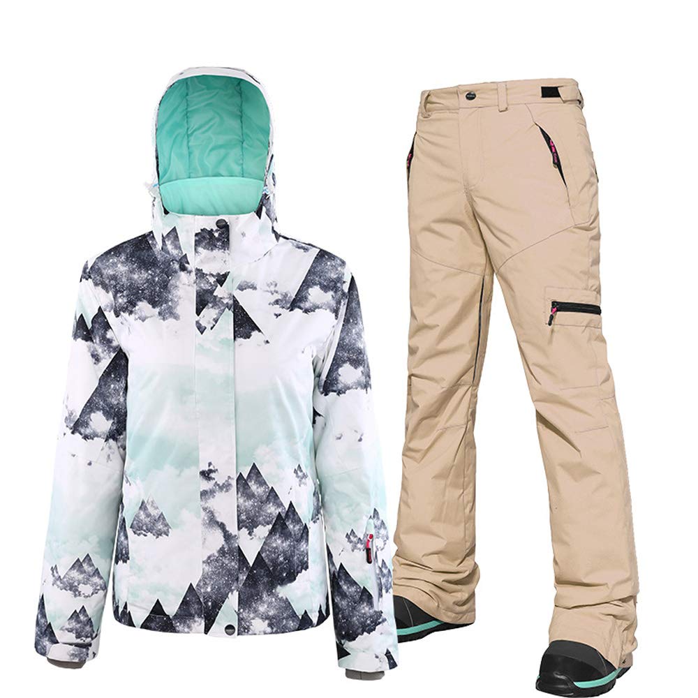 Women's Waterproof Windproof Ski Jacket and Pants Set - Colorful Snowboard Snowsuit for Winter Sports & Outdoor Activities | Perfect for Skiing, Snowboarding & Cold Weather Adventures