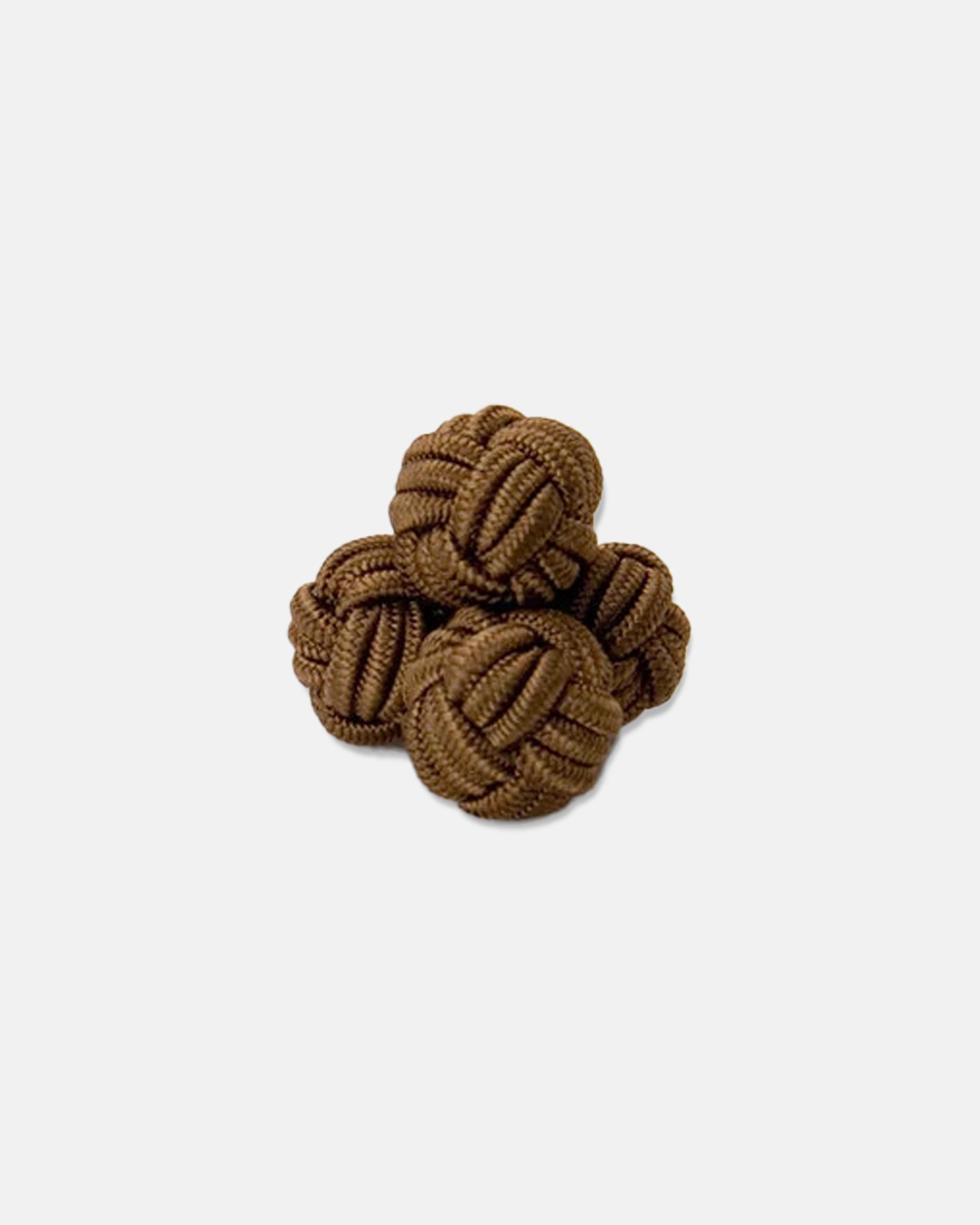 Premium Brown Monkey's Fist Silk Knot Cufflinks for Men - Elegant Wedding, Formal & Business Attire Accessories