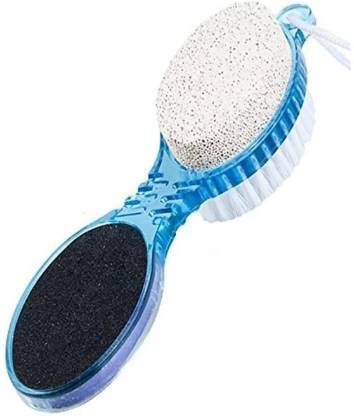 4-in-1 Multi-Use Manicure Pedicure Paddle Brush with Pumice Stone | 4-Step Foot Care (Cleanse, Scrub, File & Buff) | Pack of 3 | Perfect for At-Home Pedicures & Nail Care