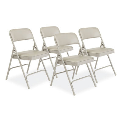 NPS Folding Chairs with Vinyl Seat - Set of 4 Heavy Duty Portable Chairs for Outdoor Events, Camping, Picnics & Home Use