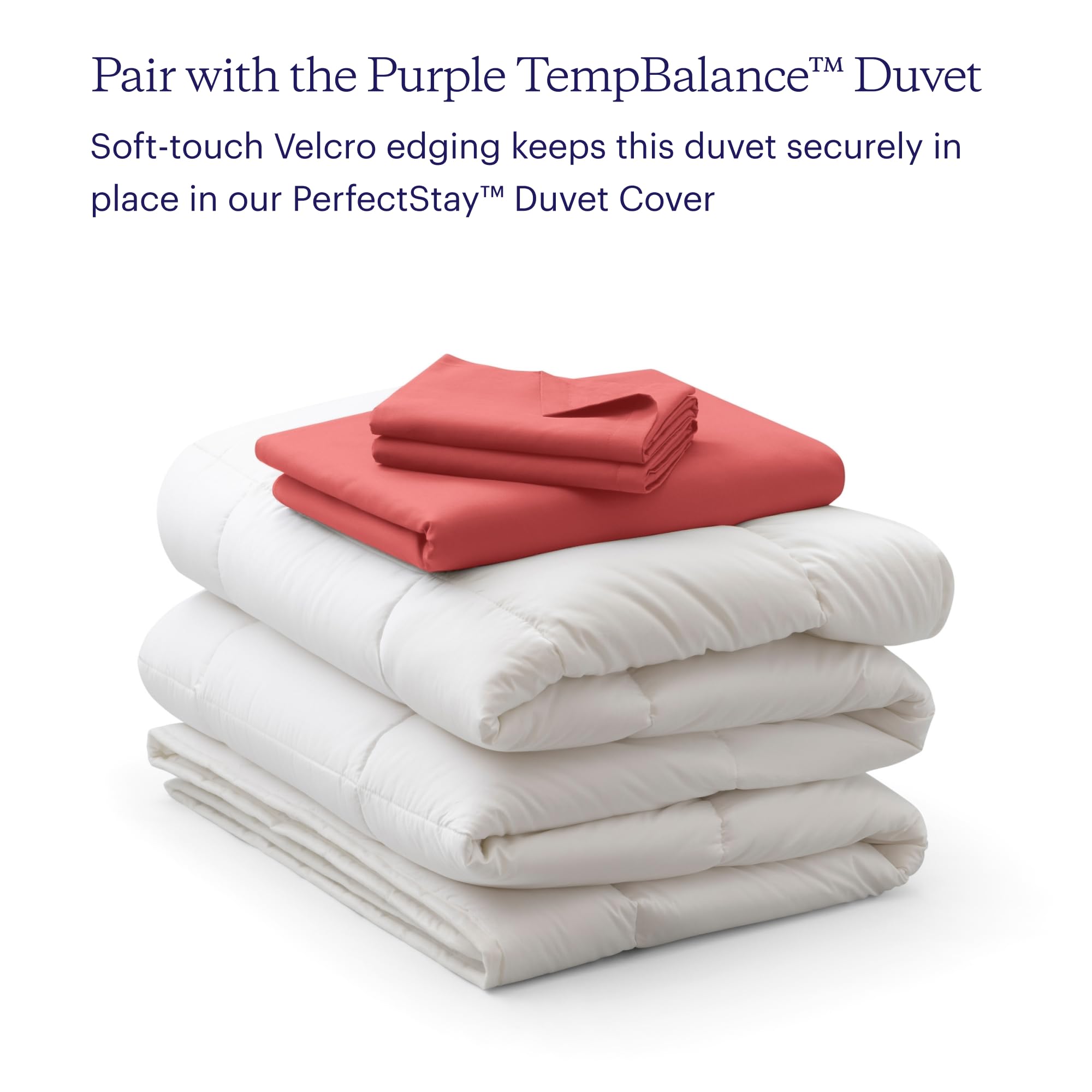 Purple PerfectStay Duvet Cover Set - 100% Cotton Easy to Assemble Twin/Twin XL Size (2-Piece) for Bedroom Decor | Desert Rose Pattern | Soft & Breathable for All Seasons