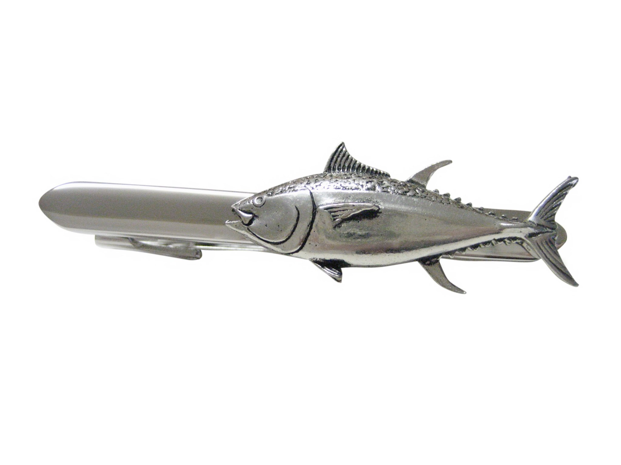 Kiola Designs Stainless Steel Tuna Fish Tie Clip - Elegant Fish Shaped Necktie Accessory for Men, Perfect for Business Meetings, Weddings & Formal Events