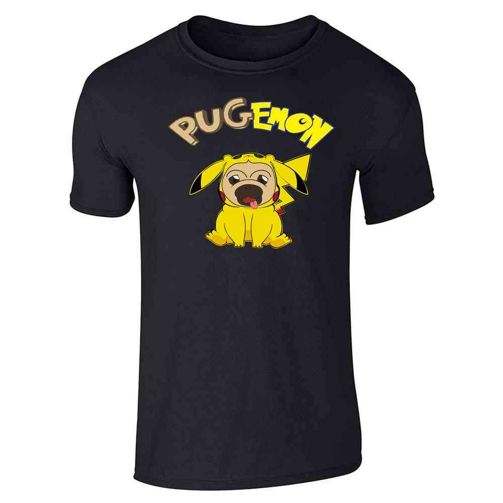Pop Threads Pugemon Cute Pug Dog Funny Graphic T-Shirt for Men - Trendy Casual Tee for Everyday Wear, Gifts & Anime Fans