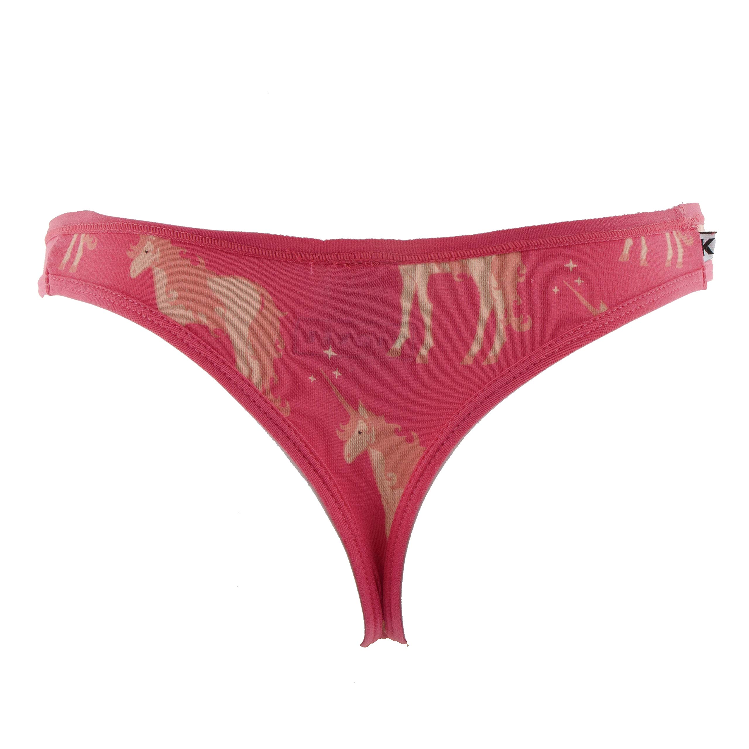 KICKEE Women's Print Classic Thong Underwear - Soft Breathable Panties for Everyday Comfort | Perfect for Yoga, Lounge & Sleep