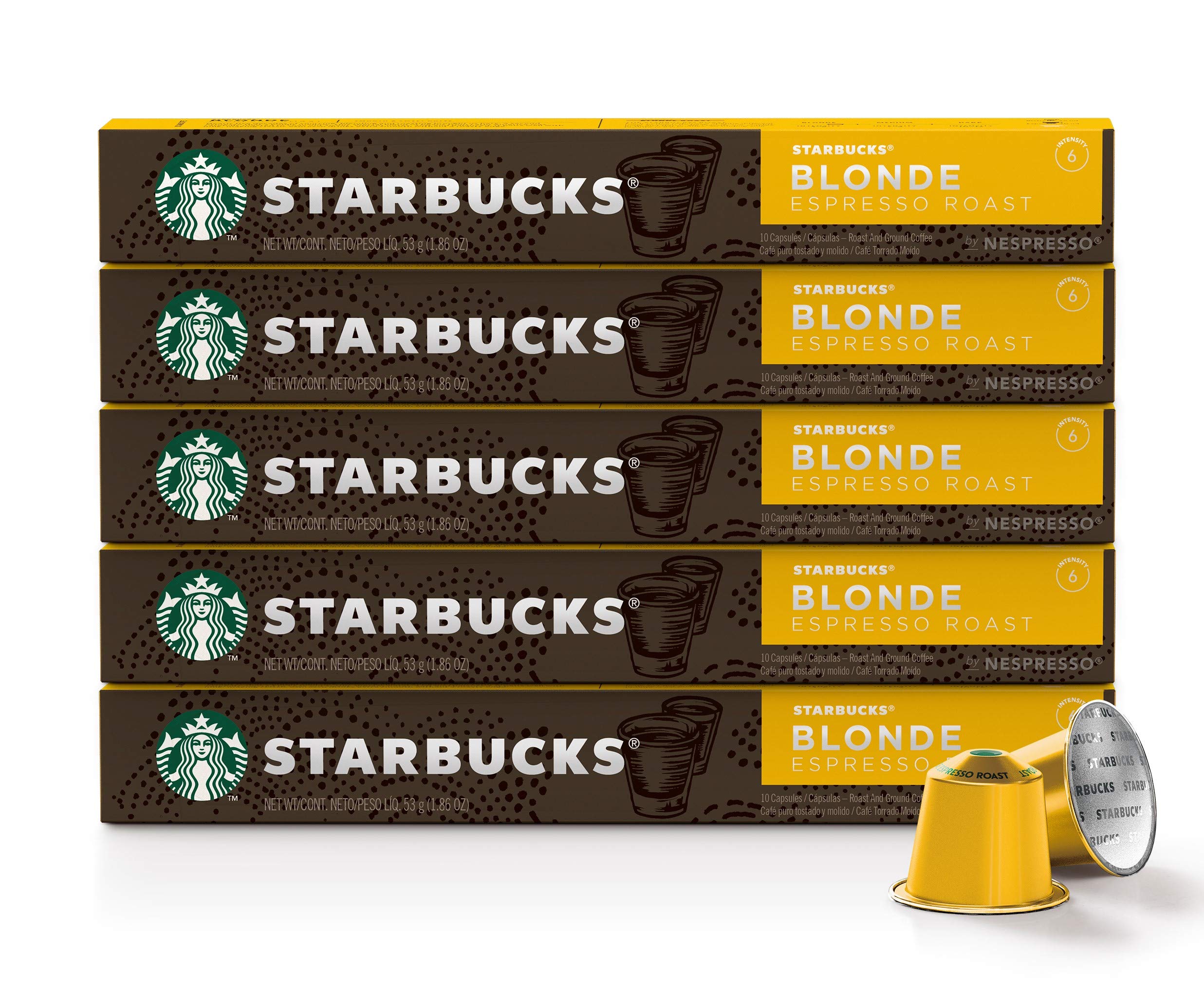 Starbucks by Nespresso Variety Pack Coffee Capsules (50 Count) - Compatible with Nespresso Original Line Machines - Perfect for Home, Office & Gifts
