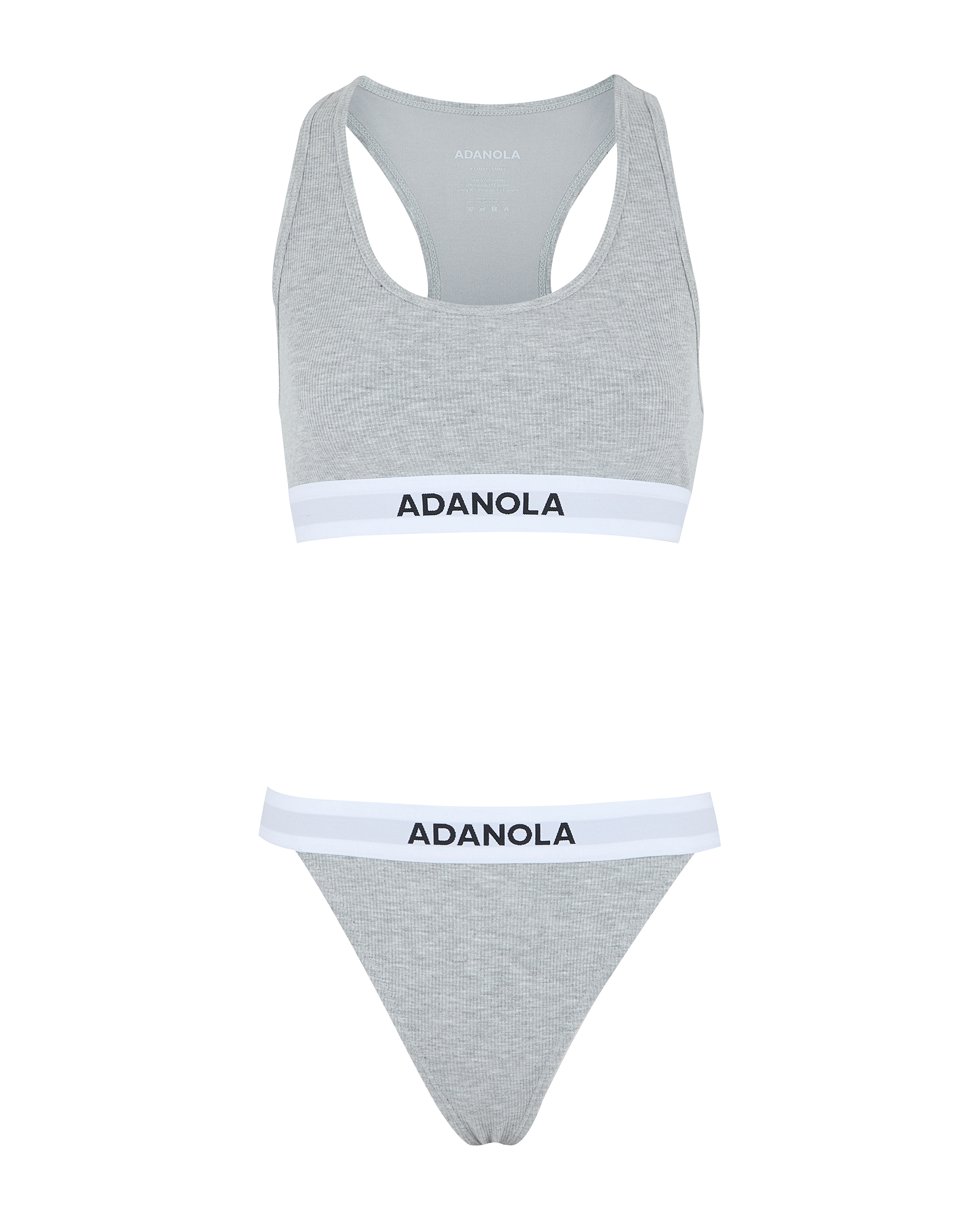 Premium Ribbed Thong Underwear for Women - Soft Grey Melange - Comfortable Seamless Panties for Everyday Wear & Intimate Occasions