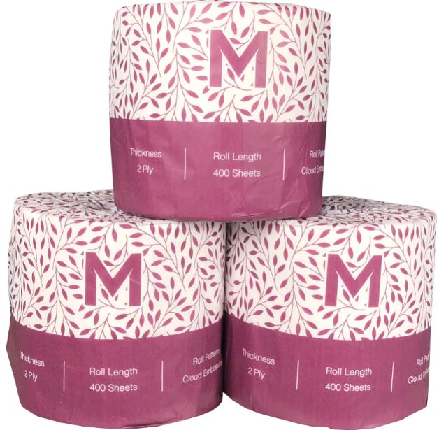 Premium 2-Ply 400 Sheets Embossed Toilet Paper, 48 Rolls - Soft & Strong Bathroom Tissue for Home, Office & Commercial Use