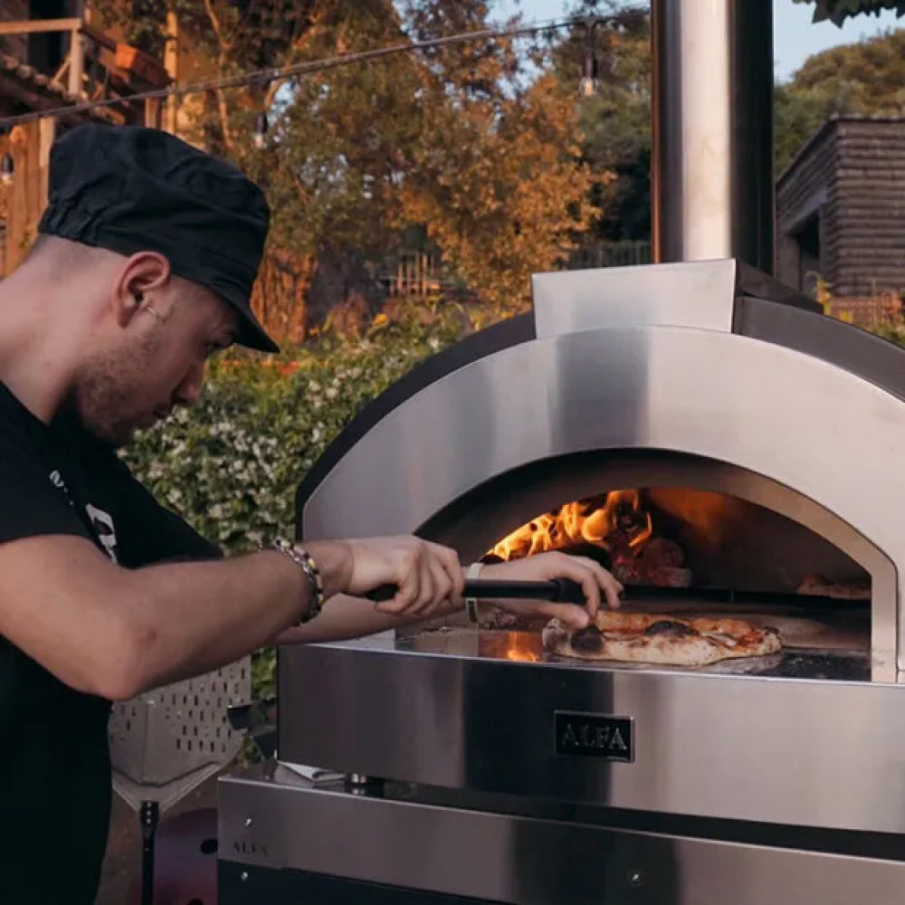 Alfa Professional QUICK 2 Pizze Gas & Wood Pizza Oven Q2P - Portable Outdoor Pizza Maker for Backyard, Camping & Italian Cooking