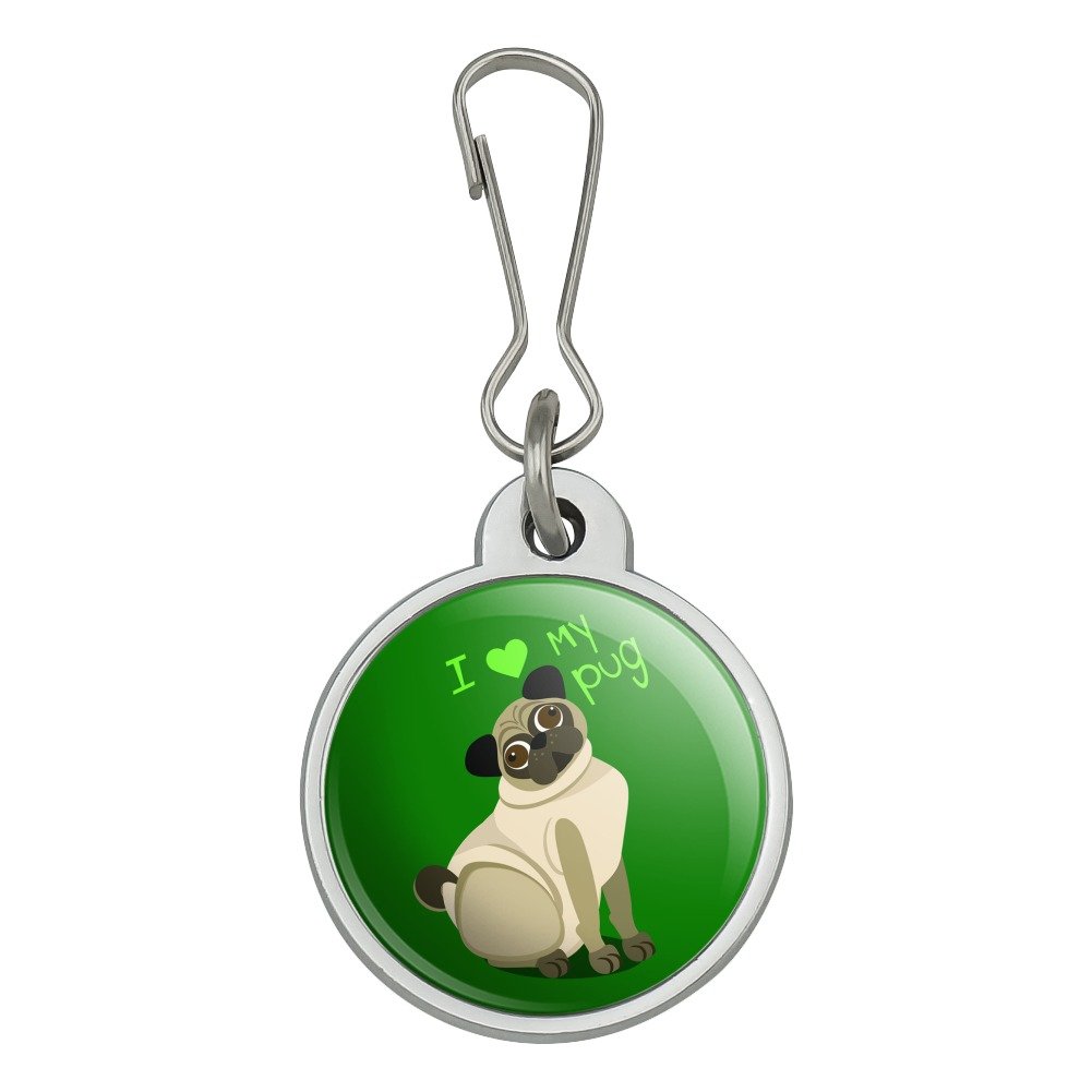 I Love Heart My Pug Zipper Pull Charm for Jacket, Handbag, Purse & Backpack - Cute Dog Accessory for Pet Lovers - Perfect for Travel, School & Daily Use