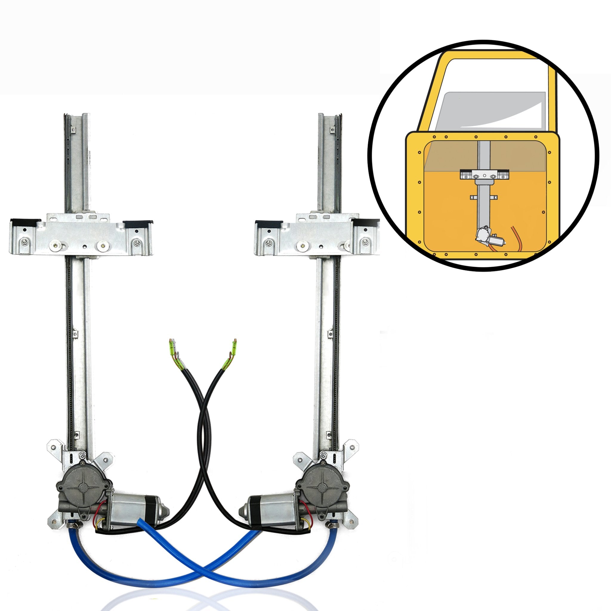 1903 Rambler Model E 2 Door Power Window Conversion Kit - Flat Glass Replacement for Classic Cars - Easy DIY Installation for Vintage Auto Restoration Projects