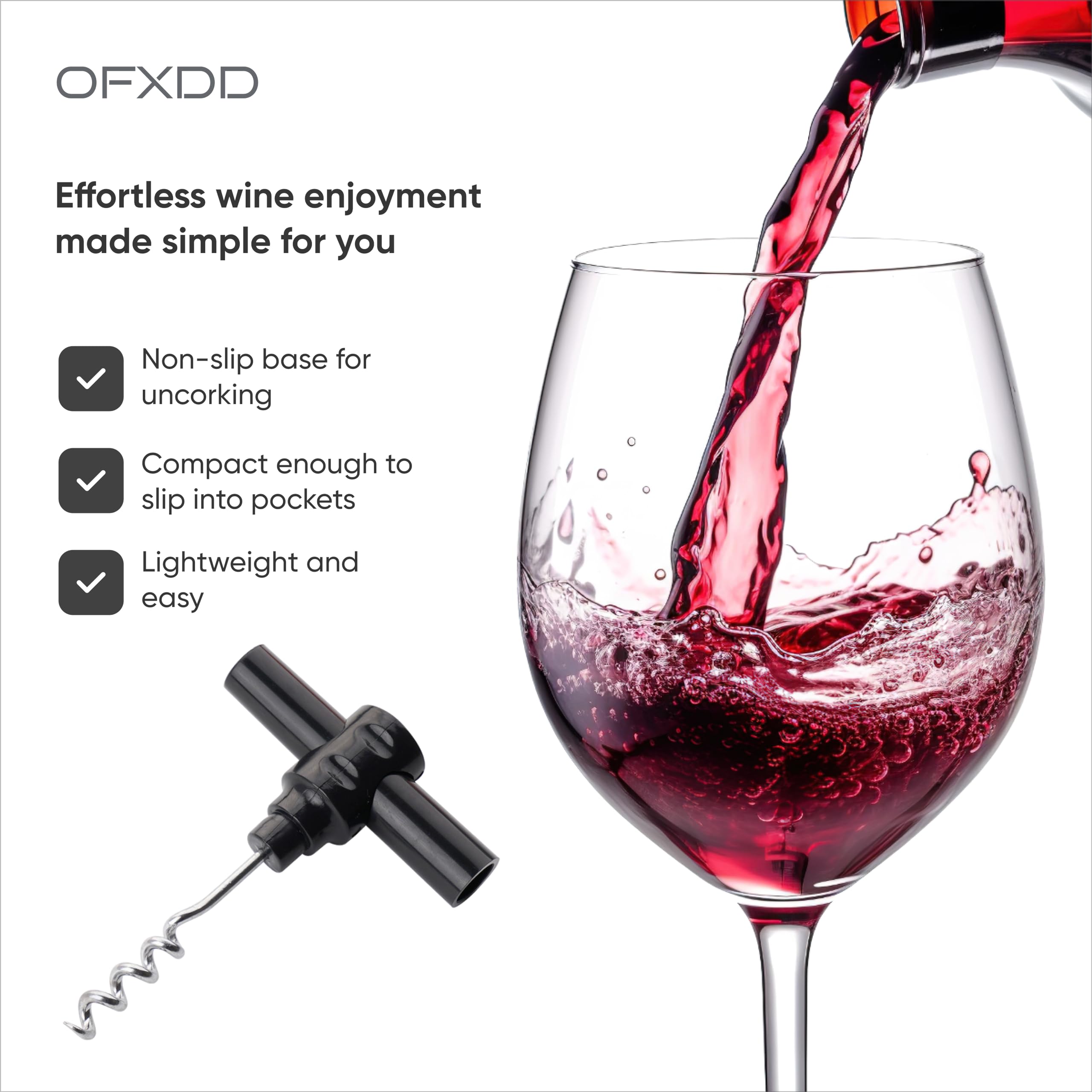 Premium Plastic Wine Bottle Opener Set - 6 Pack Compact Corkscrews for Travel, Camping & Picnics - Easy to Use & Portable Wine Key for Home, Parties & Outdoor Adventures