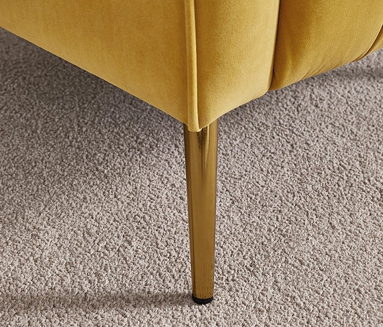 Velvet Accent Chair - Mid Century Vanity Chair with Gold Legs | Elegant Home Decor for Living Room, Bedroom & Dressing Area