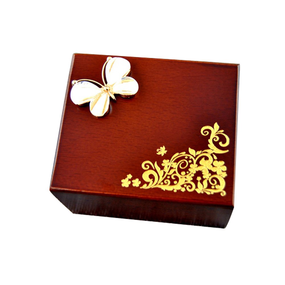 YouTang Rhinestone Wooden Music Box - 'My Heart Will Go On' Musical Jewelry Box, Perfect for Birthday Gifts, Wedding Favors & Home Decor