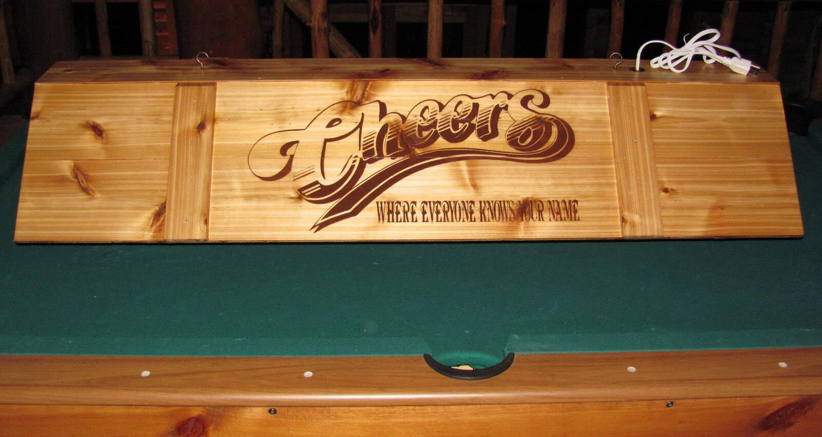 Cheers LED Wooden Pool Table Light - Dimmable Billiard Lighting for Game Room, Bar, Man Cave, Restaurant & Pub - Perfect for Indoor & Outdoor Entertainment Spaces